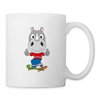 NASHORN - SKATER - SKATEBOARD - TIER - TIERISCH - Tasse - Weiß - Rechts