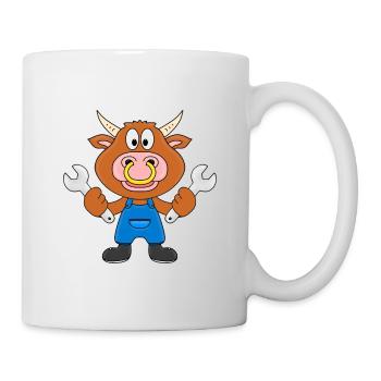 HANDWERKER - KLEMPNER - KFZ-MECHANIKER - BULLE - Tasse - Weiß - Rechts