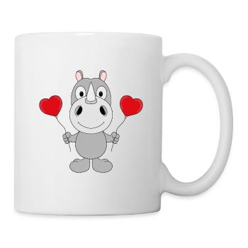 NASHORN - LIEBE - HERZEN - TIERISCH - VERLIEBT - Tasse - Weiß - Rechts