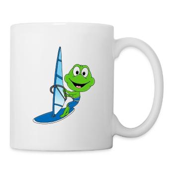FROSCH - WINDSURFER - WINDSURFEN - SURFEN - SPORT - Tasse - Weiß - Rechts