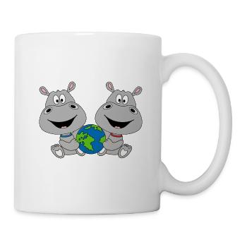 NILPFERDE - WELT - ERDE - PLANET - LIEBE - HIPPOS - Tasse - Weiß - Rechts