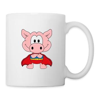 SUPERHELD - SCHWEIN - SAU - TIERISCH - KIND - BABY - Tasse - Weiß - Rechts