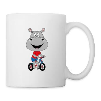 FLUSSPFERD - NILPFERD - HIPPO - FAHRRAD - TIER - Tasse - Weiß - Rechts