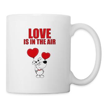 LOVE IS IN THE AIR - LUFTBALLONS - LIEBE - HUND - Tasse - Weiß - Rechts