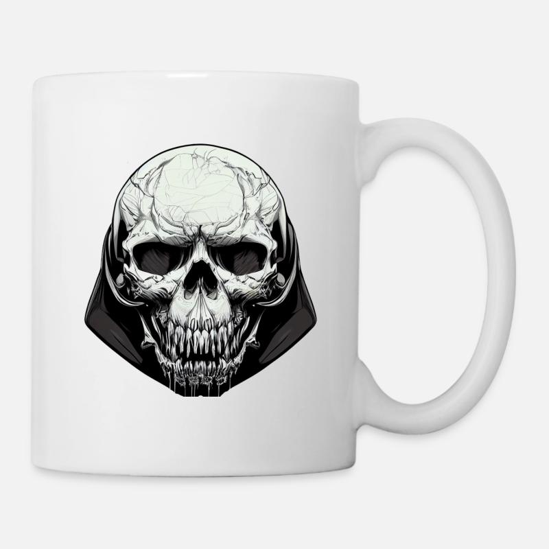 Böser Totenkopf Kunst - Tasse - Weiß