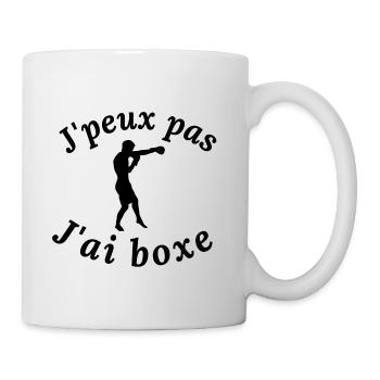 Je peux pas j ai boxe - Mug blanc - blanc - Droite