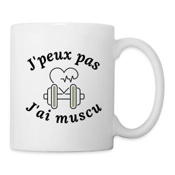 J'peux pas j'ai muscu - Mug blanc - blanc - Droite