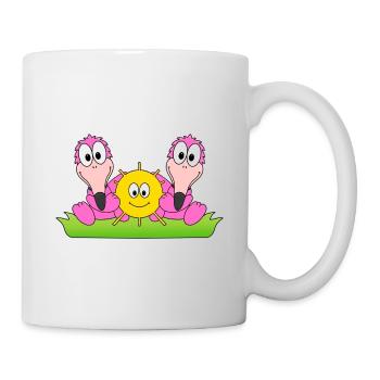 FLAMINGOS - LIEBE - SOMMER - SONNE - SONNENSCHEIN - Tasse - Weiß - Rechts