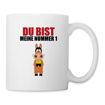 DU BIST MEINE NUMMER 1 - PFERD - PONY - REITEN - Tasse - Weiß - Rechts
