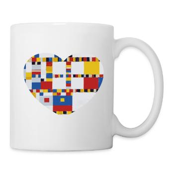 Cœur avec tableau Mondrian Victory Boogie Woogie - Mug blanc - blanc - Droite
