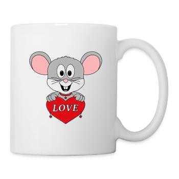 MAUS - HERZ - LIEBE - TIERISCH - VERLIEBT - TIER - Tasse - Weiß - Rechts