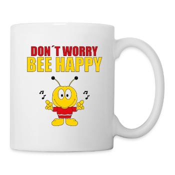 DON´T WORRY BEE HAPPY - BIENE - MUSIK - TIERISCH - Tasse - Weiß - Rechts