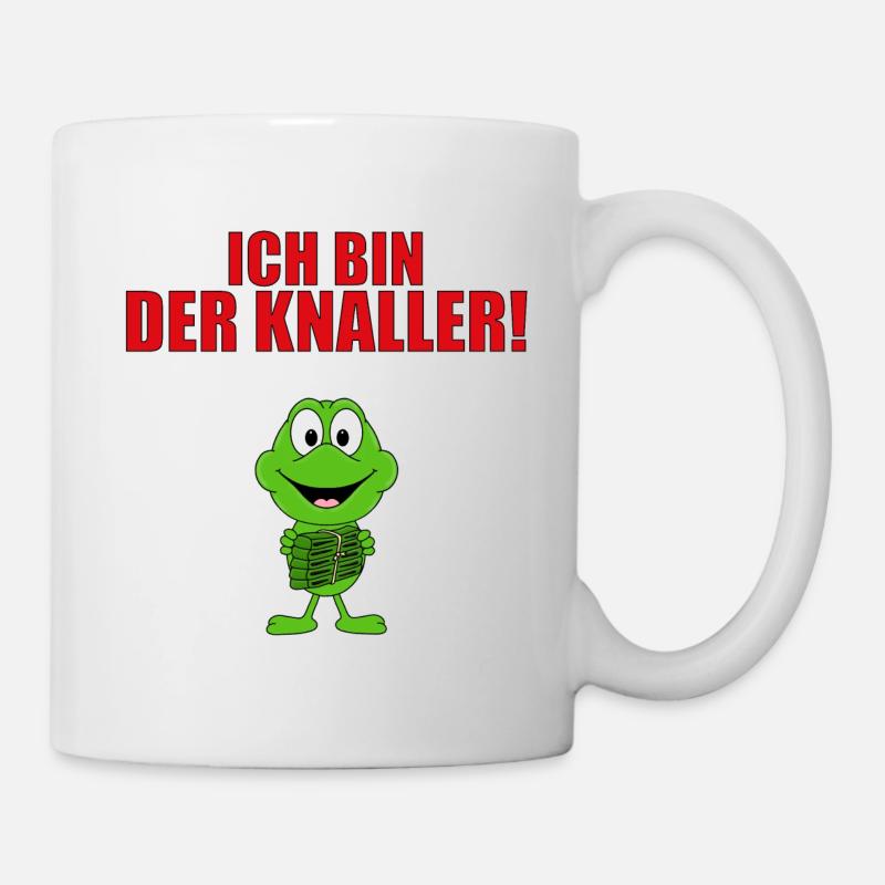 ICH BIN DER KNALLER! - FROSCH - KNALLFROSCH - Tasse - Weiß
