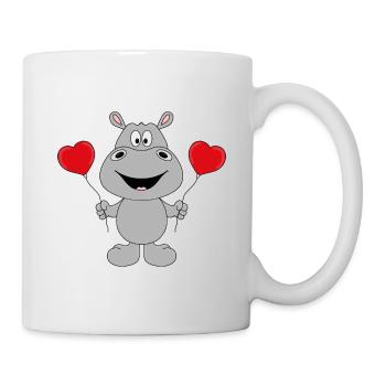 NILPFERD - LUFTBALLONS - LIEBE - TIERISCH - TIER - Tasse - Weiß - Rechts