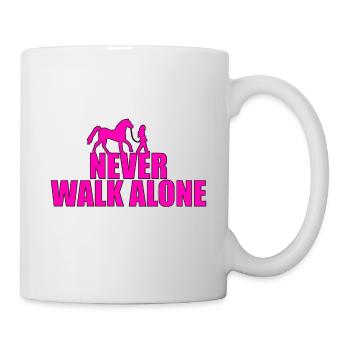 NEVER WALK ALONE - PFERD - REITERIN - PONY - LIEBE - Tasse - Weiß - Rechts