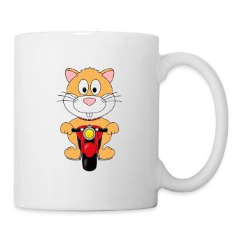 MOTORRAD - HAMSTER - BIKER - MOTORSPORT - TIER - Tasse - Weiß - Rechts