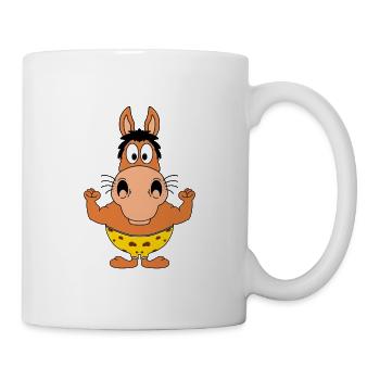 PFERD - STARK - MUSKELN - FITNESS - BODYBUILDING - Tasse - Weiß - Rechts