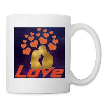 Liebe Herzliebe Herzen, Heart Love - Universum - Tasse - Weiß - Rechts