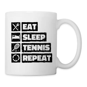 Manger dormir Tennis Répéter - Mug blanc - blanc - Droite