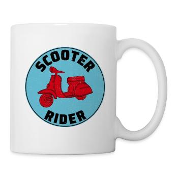 Scooter Rider Scootering Motorbike Moped Bike - Mug - white - Right