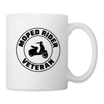 Roller Fahrer Scootering Motorrad Moped Bike - Tasse - Weiß - Rechts