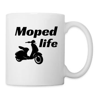 Roller Fahrer Scootering Motorrad Moped Bike - Tasse - Weiß - Rechts