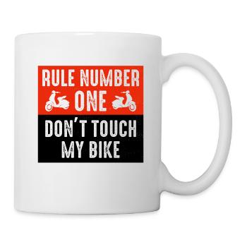 Roller Fahrer Scootering Motorrad Moped Bike - Tasse - Weiß - Rechts