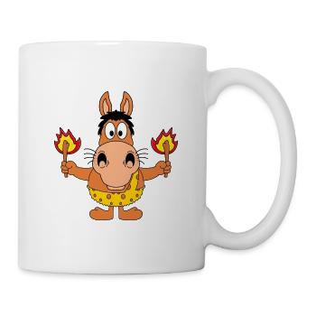 STEINZEIT - PFERD - PONY - FEUER - TIERISCH - Tasse - Weiß - Rechts