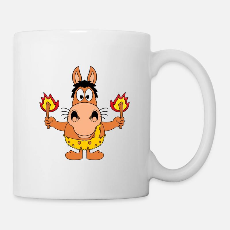STEINZEIT - PFERD - PONY - FEUER - TIERISCH - Tasse - Weiß