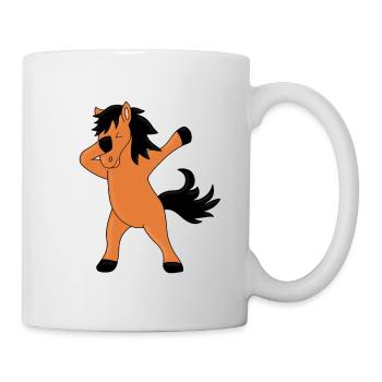 PFERD - PONY - DABBING - DAB - DABBEN - TIERISCH - Tasse - Weiß - Rechts