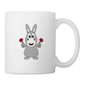 ESEL - BLUMEN - ROSEN - TIERISCH - VERLIEBT - Tasse - Weiß - Rechts