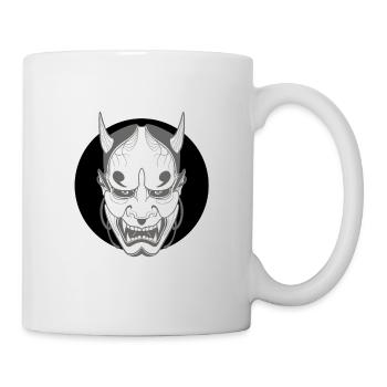 Démon Japonais gris et noir. - Mug blanc - blanc - Droite