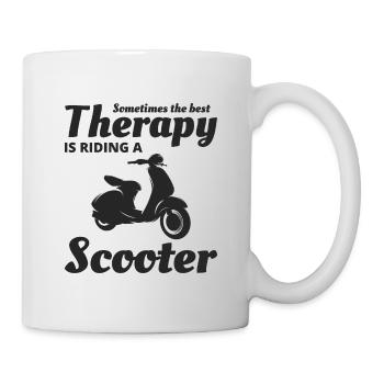 Roller Fahrer Scootering Motorrad Racer Fahrt - Tasse - Weiß - Rechts