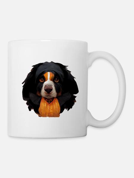 Berner Sennenhund Halloween - Tasse - Weiß