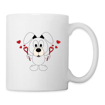 HUND - LIEBE - SEIFENBLASEN - TIERLIEB - TIERISCH - Tasse - Weiß - Rechts