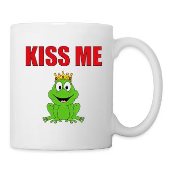 KISS ME - FROSCHKÖNIG - FROSCH - TIERISCH VERLIEBT - Tasse - Weiß - Rechts