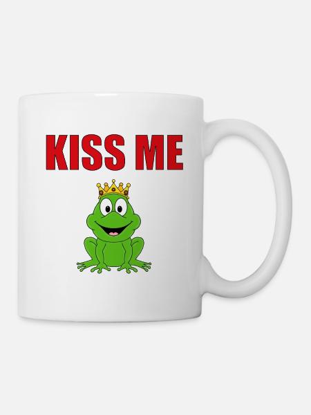 KISS ME - FROSCHKÖNIG - FROSCH - TIERISCH VERLIEBT - Tasse - Weiß