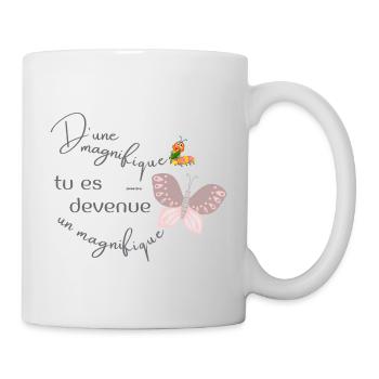 La délicatesse et la force d'un papillon - Mug blanc - blanc - Droite