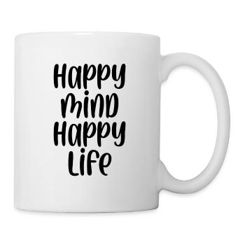 heureux vie heureuse - Mug blanc - blanc - Droite