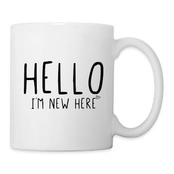 Bonjour je suis nouveau ici - Mug blanc - blanc - Droite
