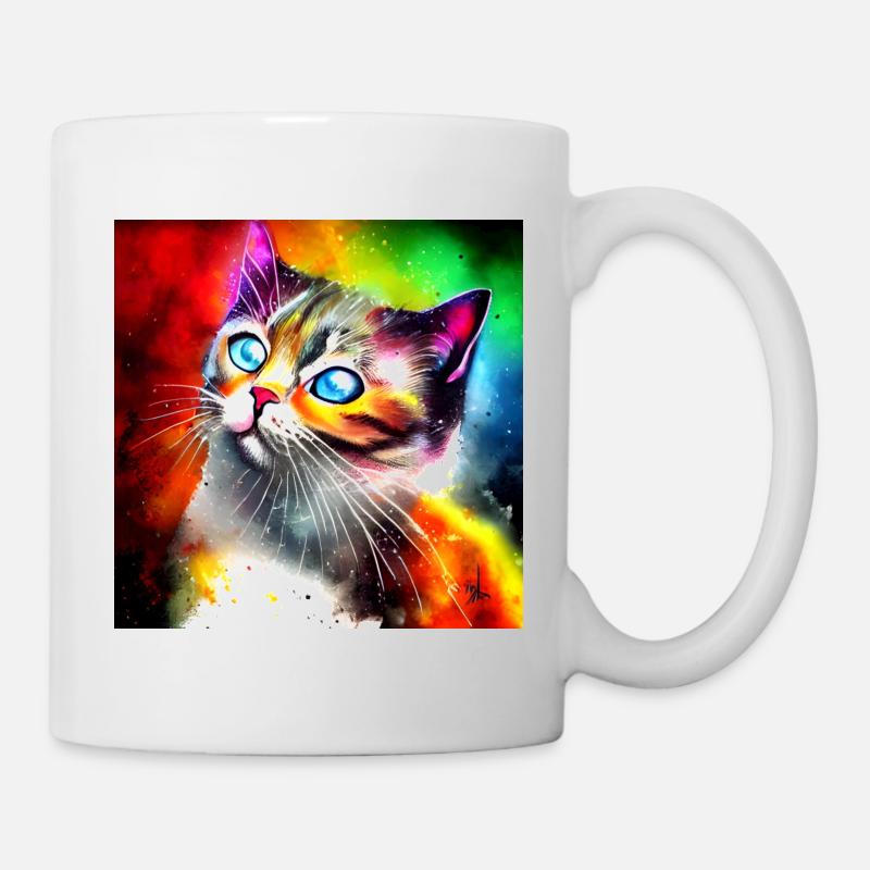 Cute colorful cat - Mug - white