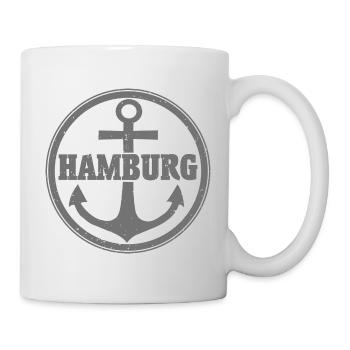Hamburg mit Anker - Tasse - Weiß - Rechts
