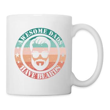 Awesome Dads have beards - Mug - white - Right