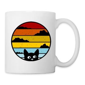 Katze vintage süß frech lustig - Tasse - Weiß - Rechts