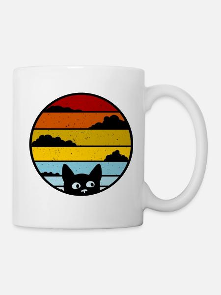 Katze vintage süß frech lustig - Tasse - Weiß