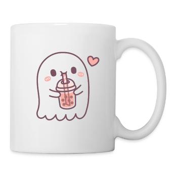 Cute Little Ghost Loves Boba Tea - Mug - white - Right