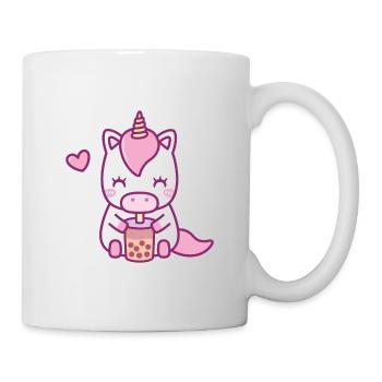 Cute Unicorn Drinking Boba Tea - Mug - white - Right