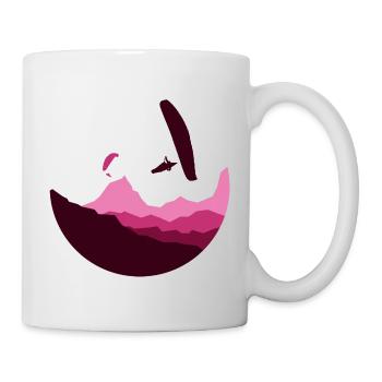 Mountains in a Circle Paragliding pink - Tasse - Weiß - Rechts