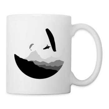 Mountains in a Circle Paragliding grey - Mug - white - Right