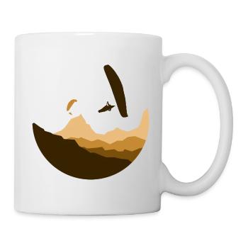 Montagnes en cercle Parapente brun - Mug blanc - blanc - Droite